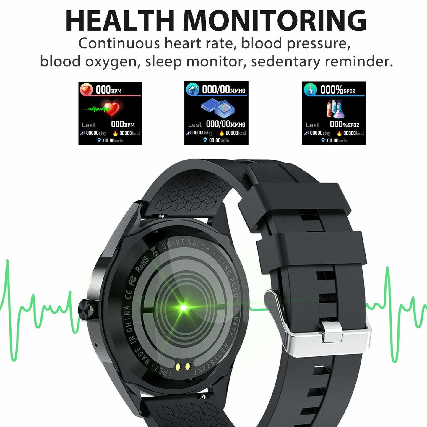 AquaTech Bluetooth Smartwatch with Heart Rate & Fitness Tracker - Bluetooth Smartwatch Fitness Tracker Readi Gear