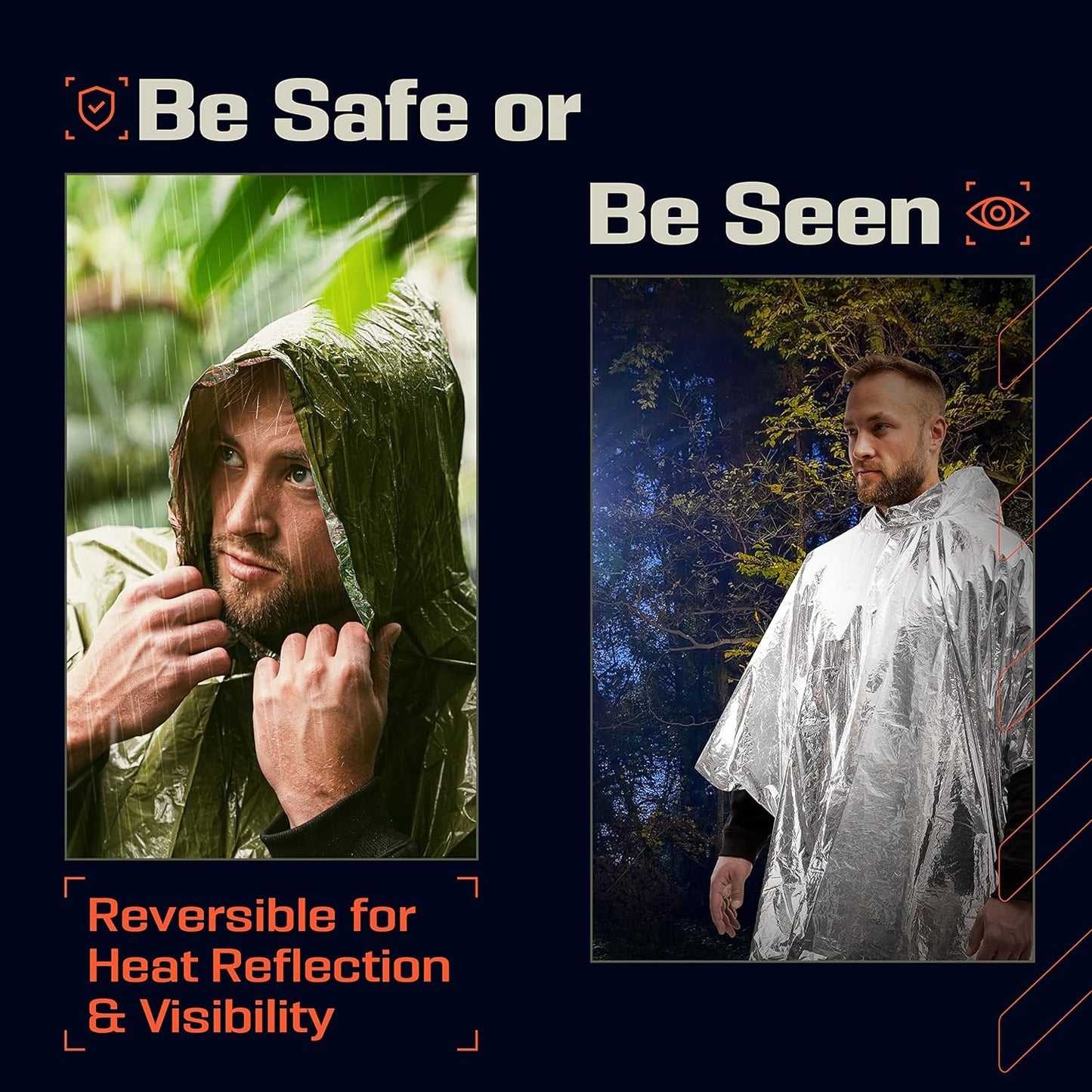 All-Weather Survival Poncho with Mylar Blanket - 4 Pack Emergency Kit - Ponchos Readi Gear