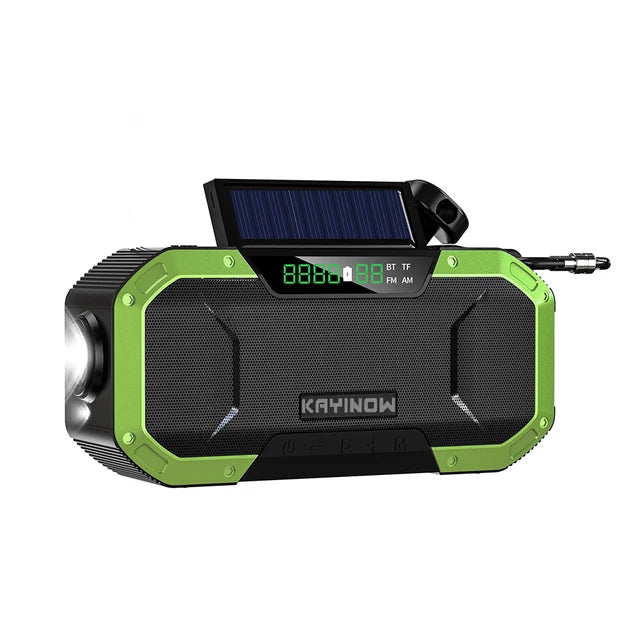 SolarCrank 5000: Ultimate Emergency Bluetooth Speaker Radio