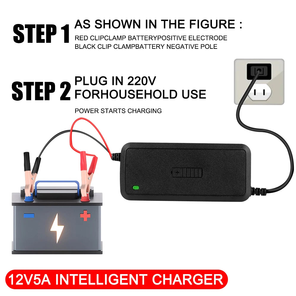 ChargeMaster 12V 5A Intelligent Fast Car Battery Charger - Car Battery Charger Readi Gear