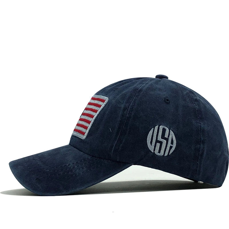 Stars & Stripes Denim Baseball Cap - for Men & Women