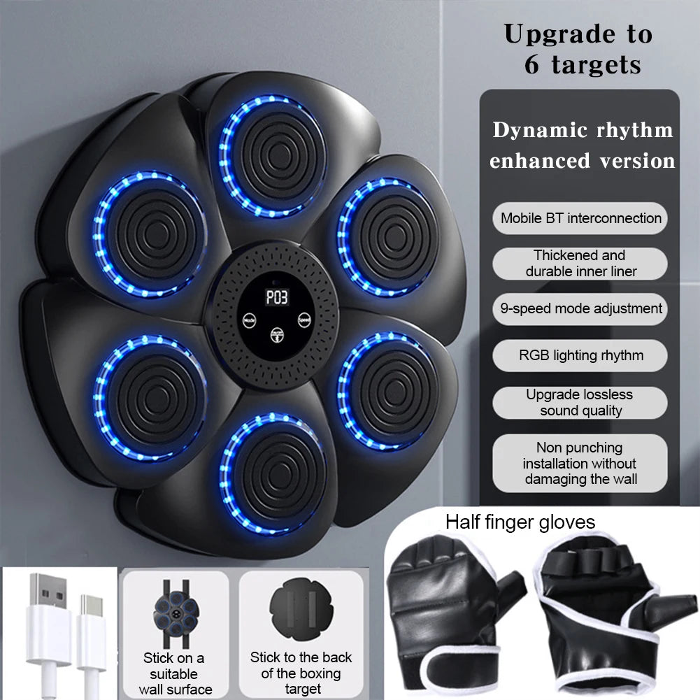 PunchBeat Bluetooth Boxing Target - Adjustable Speed, RGB Lights & Music - Punching Bluetooth Boxing Targets Readi Gear