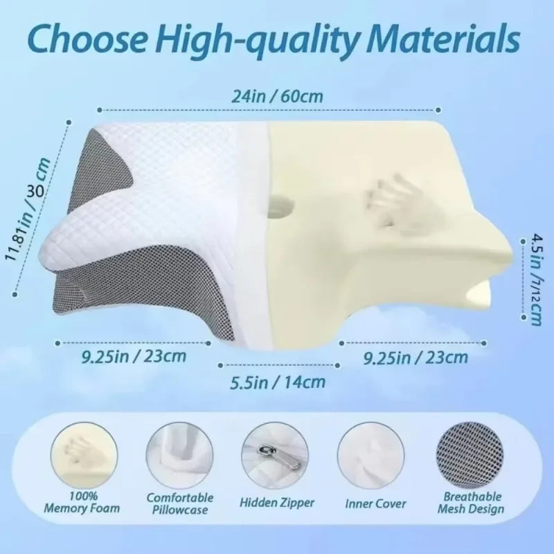 OrthoSleep Memory Foam Neck Pillow – Cervical Support for Pain Relief