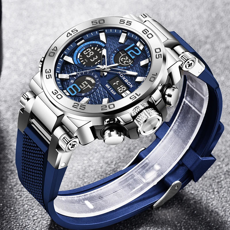 LIGE Men’s LCD Sports Watch - 50M Waterproof, Night Light, and Calendar - waterproof military watch Readi Gear