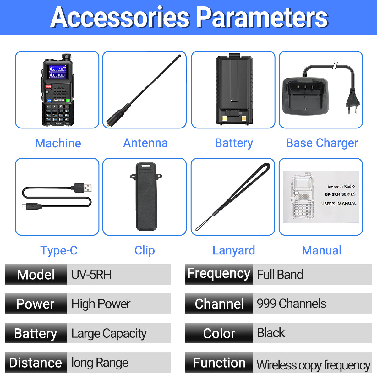 Baofeng UV-5RH Multi-Function Two-Way HAM Radio - Baofeng UV-5RH Multi-Function Two-Way HAM Radio Readi Gear