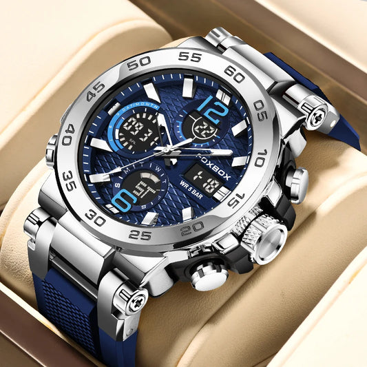 LIGE Men’s LCD Sports Watch - 50M Waterproof, Night Light, and Calendar - waterproof military watch Readi Gear