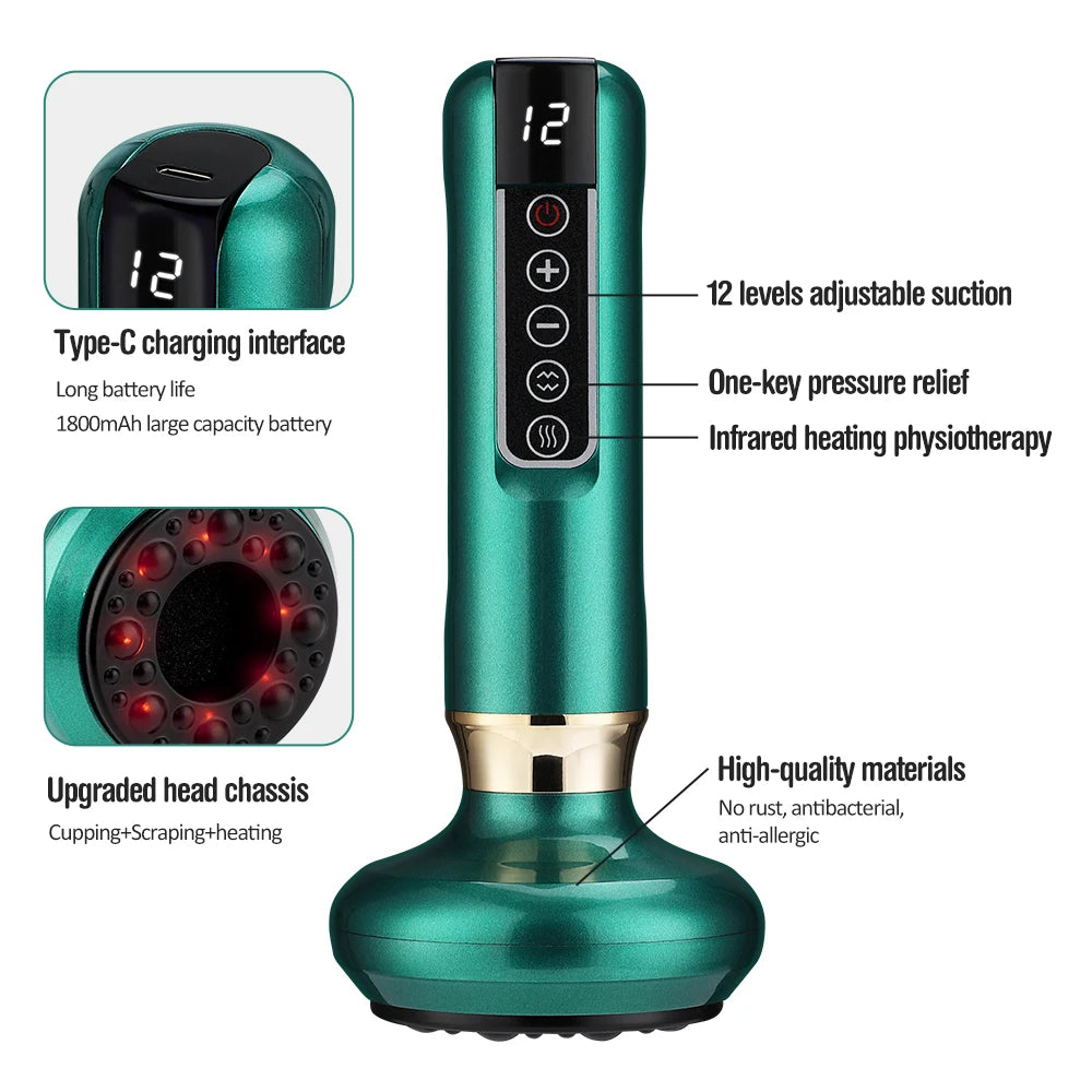 ThermaSculpt 3-in-1 Electric Gu Sha Cupping Massager - Slimming & Pain Relief - Electric Cupping Massager Readi Gear