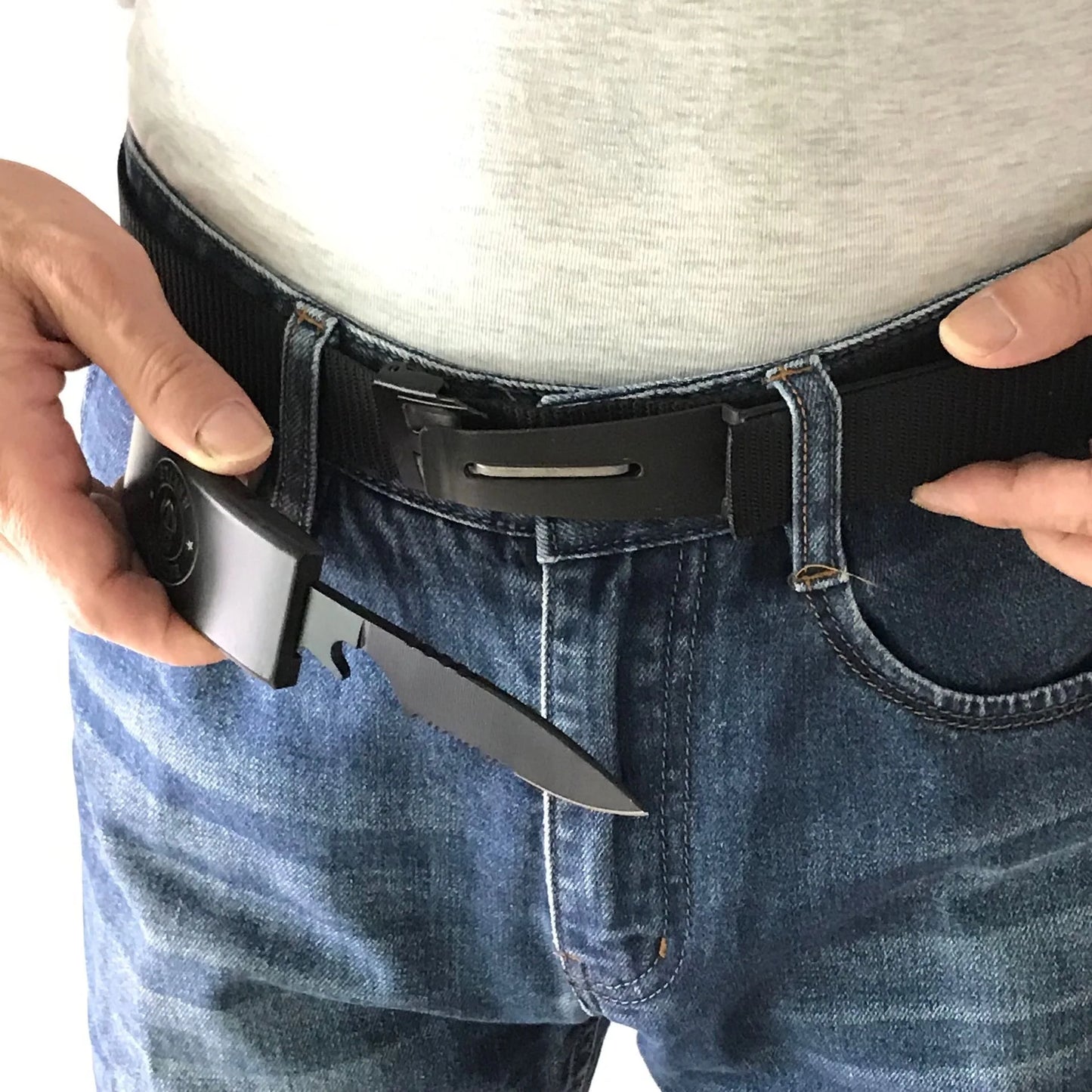 StealthBelt™ Canvas Tactical Utility Belt | Bottle Opener Buckle
