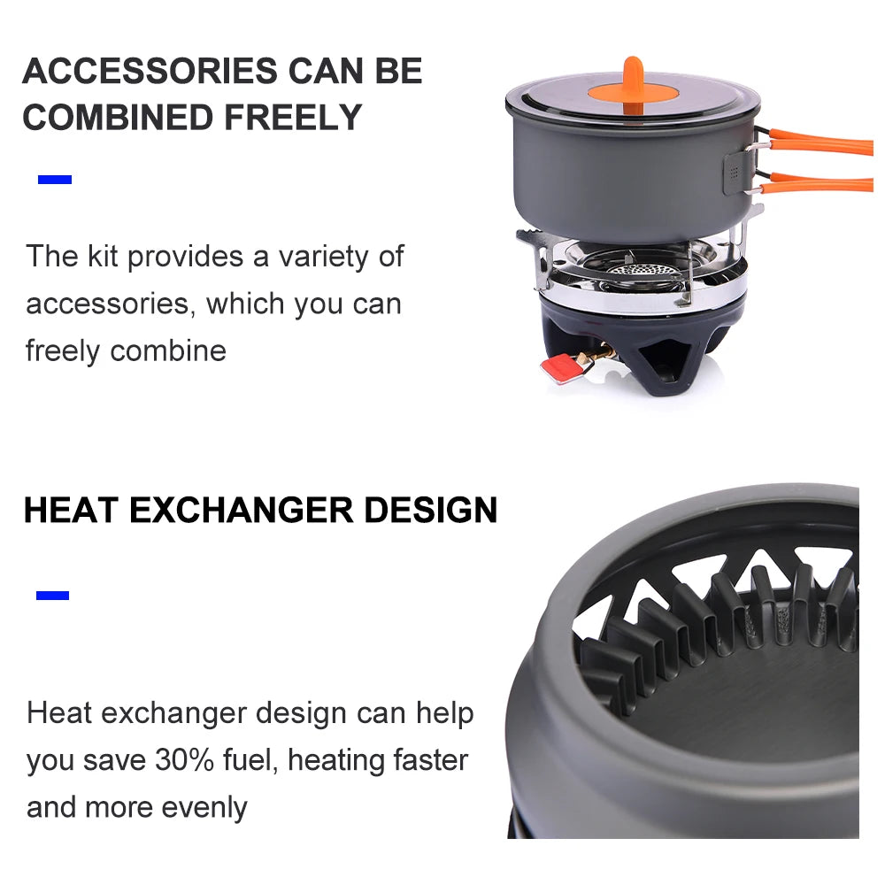 All-in-One Camping Cooking System with Gas Burner & Coffee Pot/Press - Camping Cooking Equipment Readi Gear
