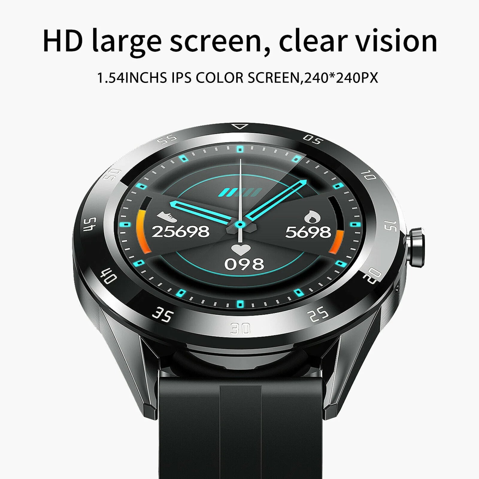 AquaTech Bluetooth Smartwatch with Heart Rate & Fitness Tracker - Bluetooth Smartwatch Fitness Tracker Readi Gear