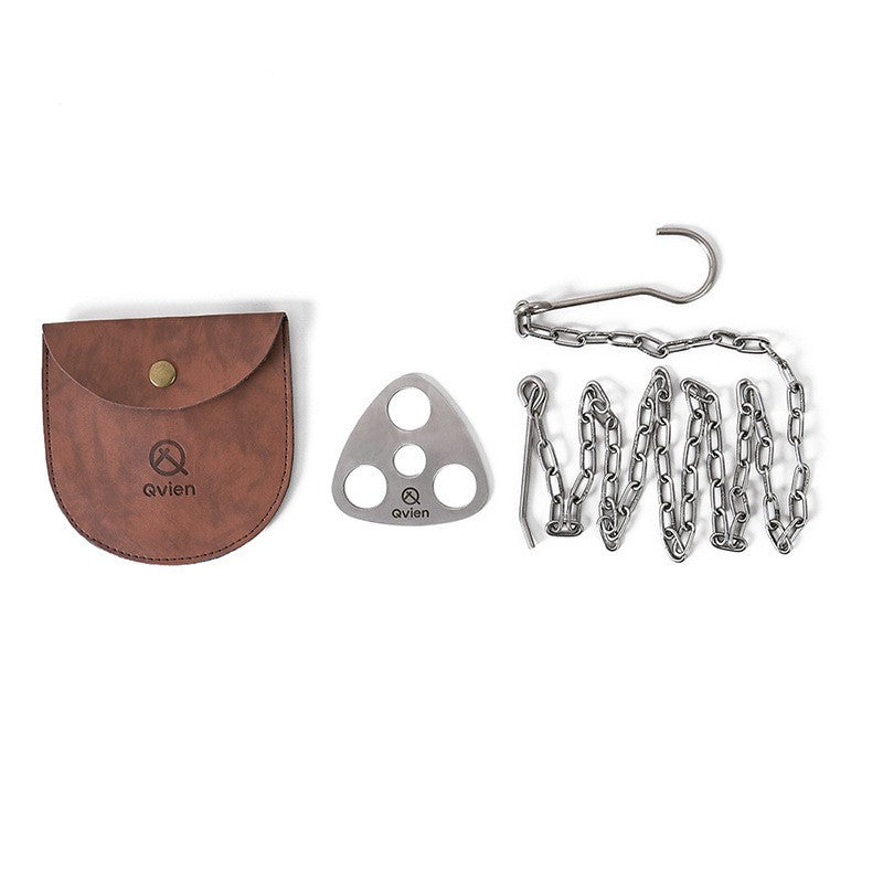 Trailblazer's Triangle: Stainless Steel Tripod Pot Hanger for Campfire Cooking