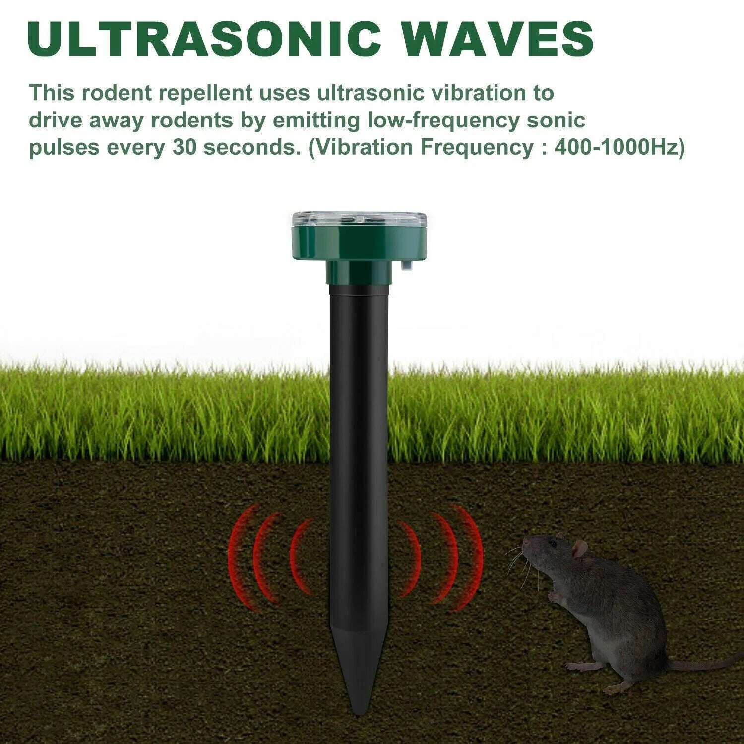 Solar-Powered Ultrasonic Pest Repeller 2-Pack - Moles, Mice, Rodents - Solar-Powered Ultrasonic Pest Repeller 2-Pack - Moles, Mice, Rodents Readi Gear