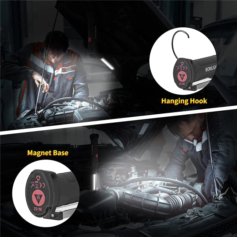 360° Rotating LED Work Light with 5 Modes, Hook and Magnetic Base - Work Light Readi Gear