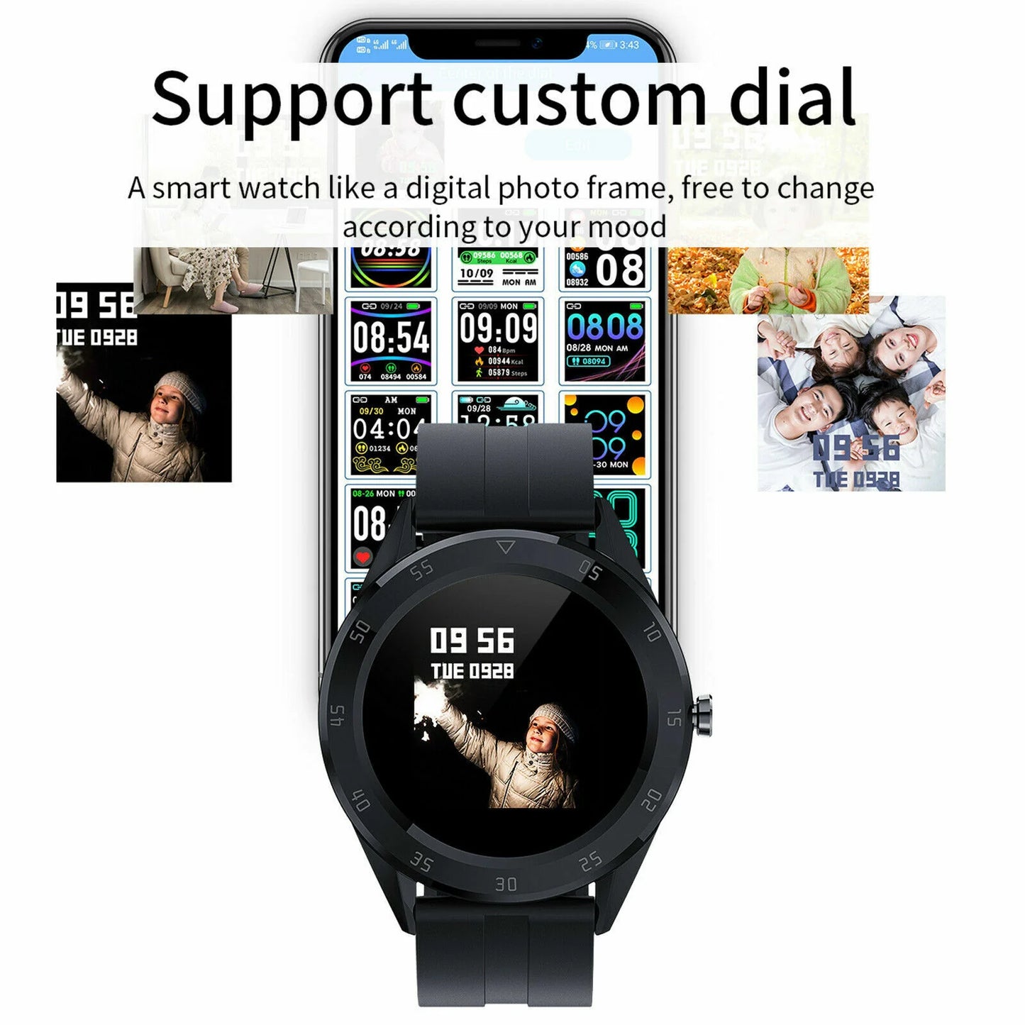AquaTech Bluetooth Smartwatch with Heart Rate & Fitness Tracker - Bluetooth Smartwatch Fitness Tracker Readi Gear
