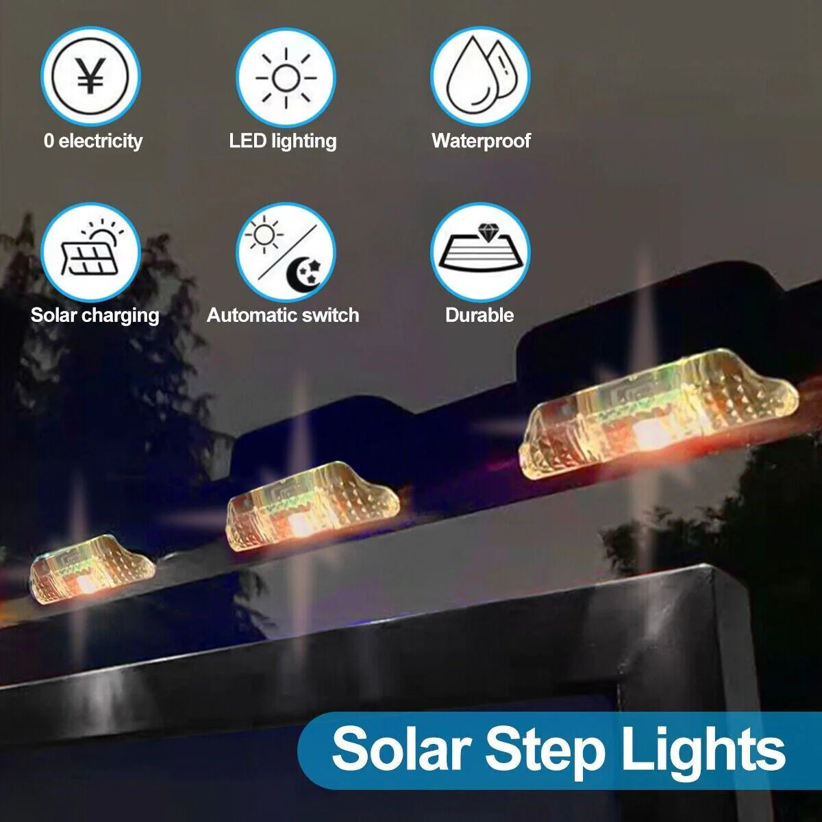 SolarGlow Outdoor Lights for Decks, Steps and Fences (8-Pack) - SolarGlow Outdoor Lights for Decks, Steps and Fences (8-Pack) Readi Gear