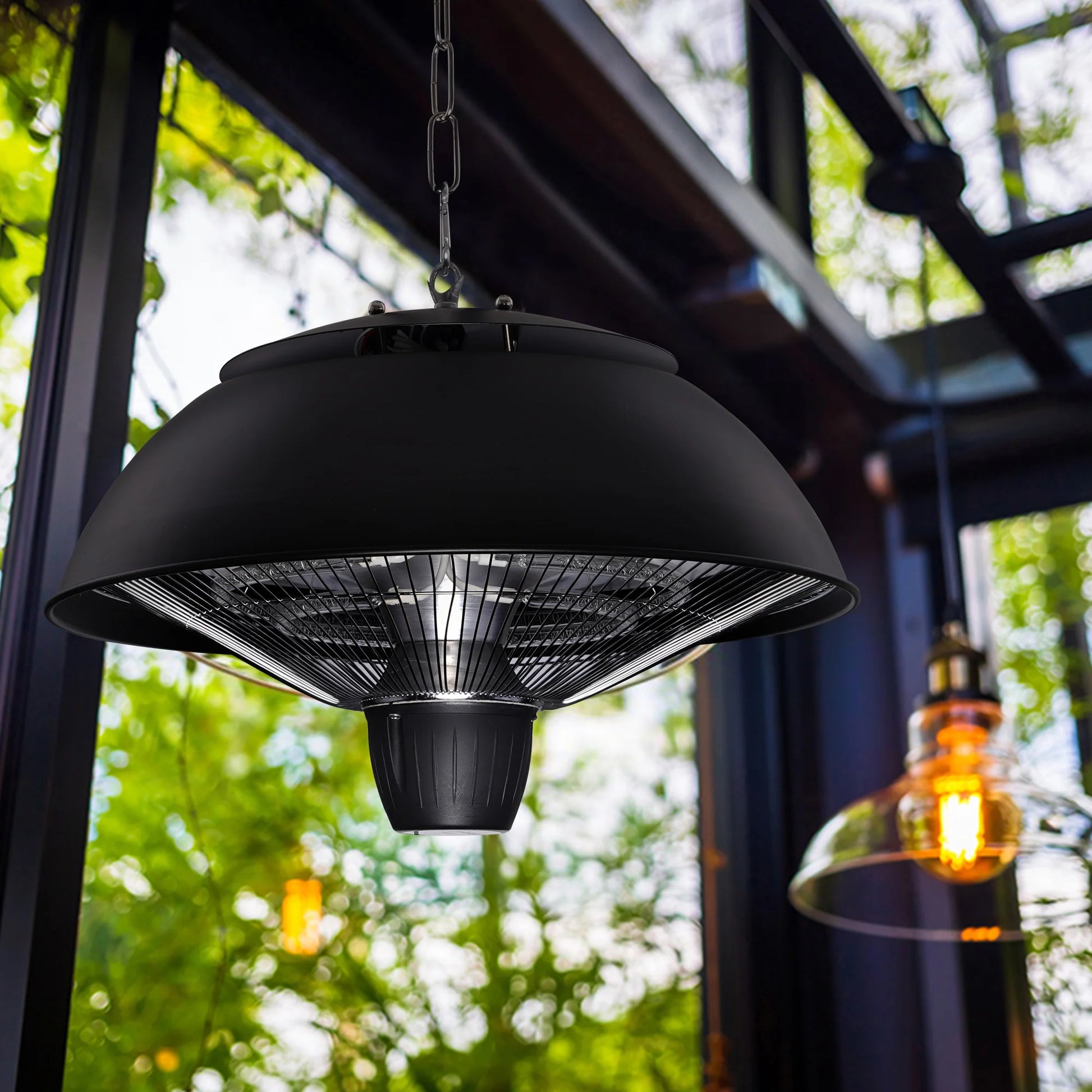 CozyGlow 1500W Indoor/Outdoor Hanging Patio Heat Lamp - Hanging patio heater Readi Gear