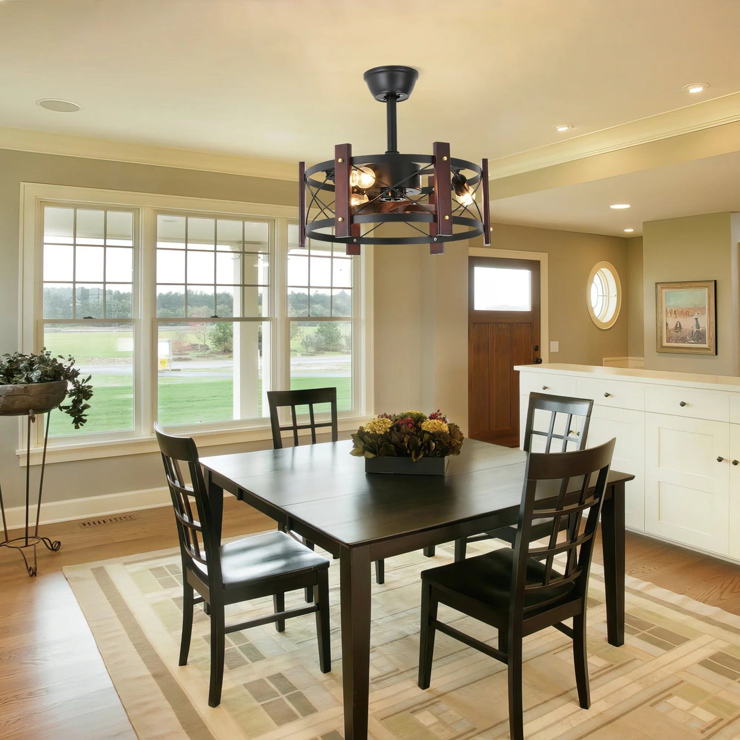 Rustic Retreat Farmhouse Style Ceiling Fan - 6-Speed, LED Light, Remote Control - Readi Gear