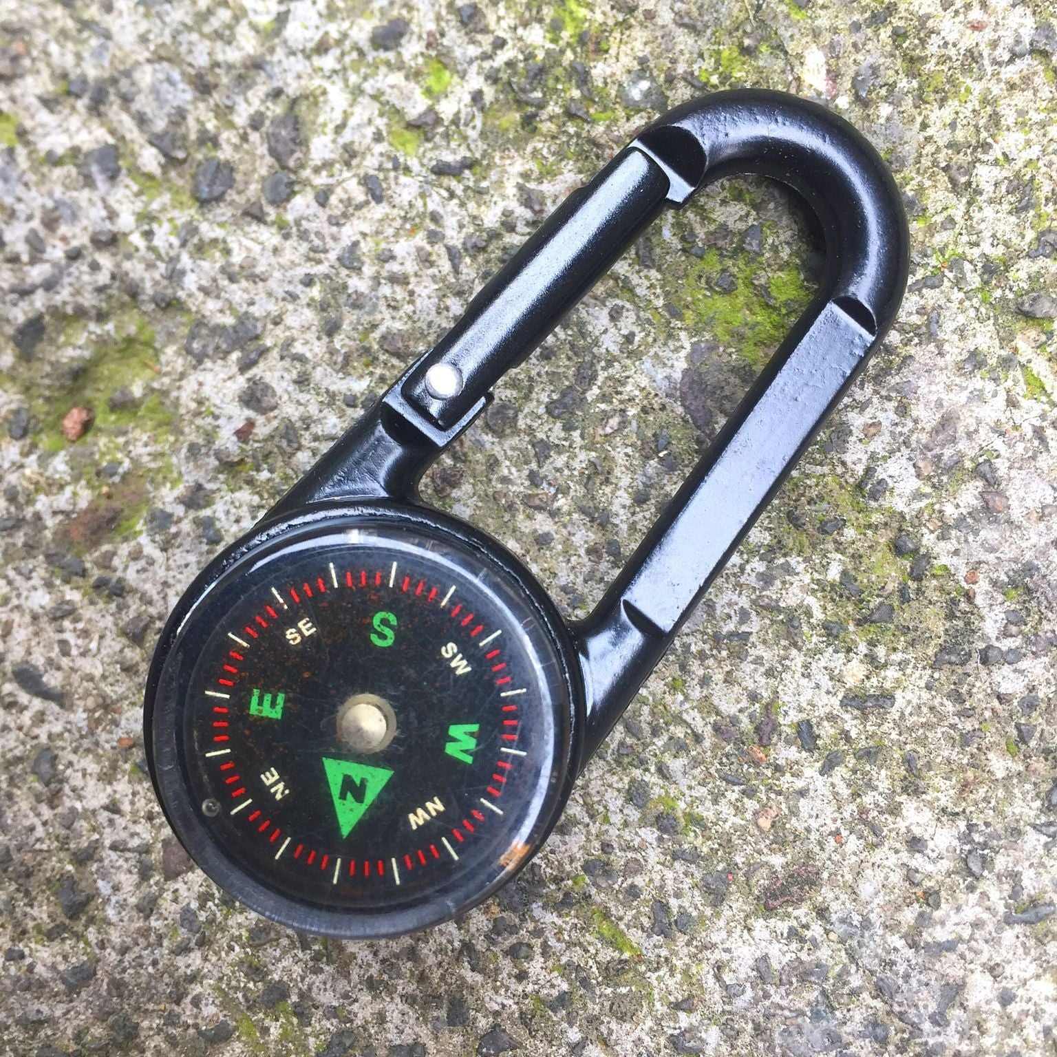 Adventure Pro Dual-Sided Survival Carabiner with Compass and Thermometer - carabiner Readi Gear