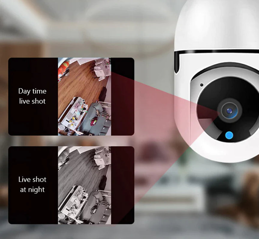 360° Smart Light Bulb Security Camera - 1080P, Wireless, IR Night Vision - 360° Security Camera Readi Gear