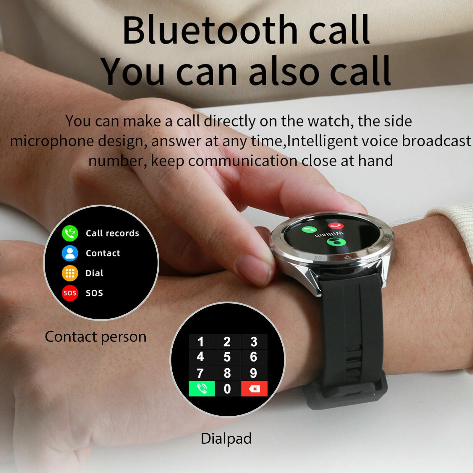 AquaTech Bluetooth Smartwatch with Heart Rate & Fitness Tracker - Bluetooth Smartwatch Fitness Tracker Readi Gear