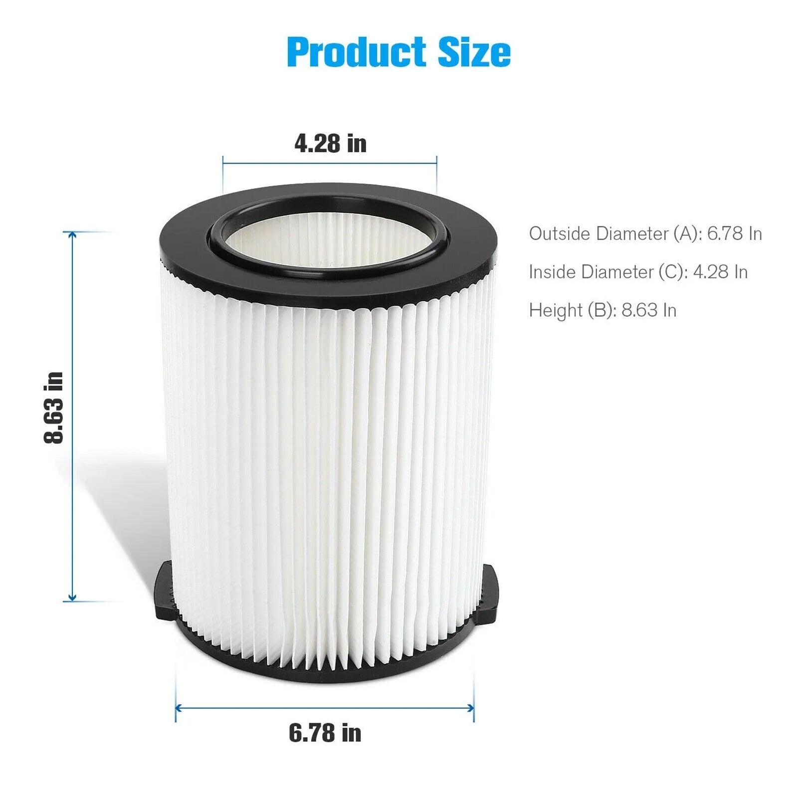 RIDGID VF4000 Wet/Dry Shop Vac Replacement Filter - Washable & Reusable (fits HUSKY & CRAFSTMAN Vacs) - Wet/Dry Shop Vac Filter Readi Gear