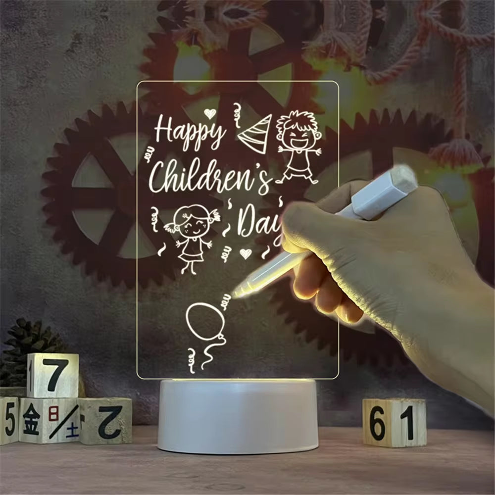 GlowWrite LED Night Light & Erasable Message Board - USB Powered - GlowWrite LED Night Light Readi Gear