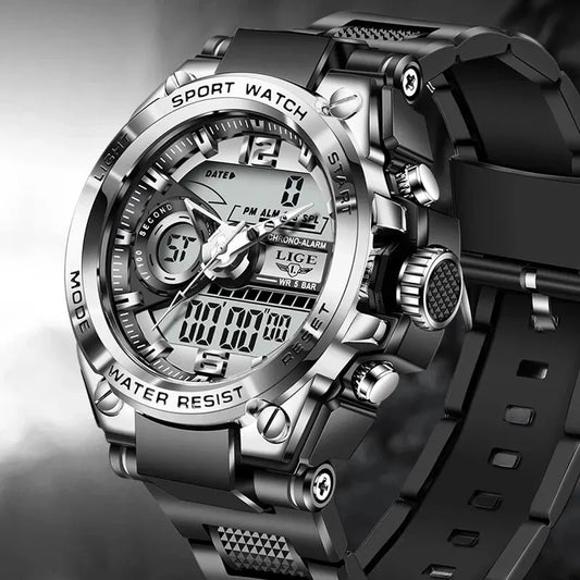 Lige SteelForce 50M Waterproof Military Sport Watch with LED - waterproof military watch Readi Gear