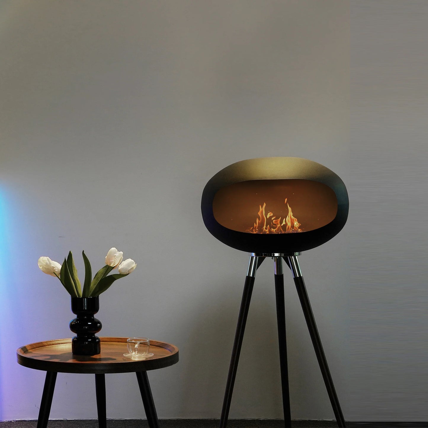 Rustic Flame Tripod Fireplace - Smokeless Indoor & Outdoor Warmth - Indoor/Outdoor Ethanol Fireplace Readi Gear