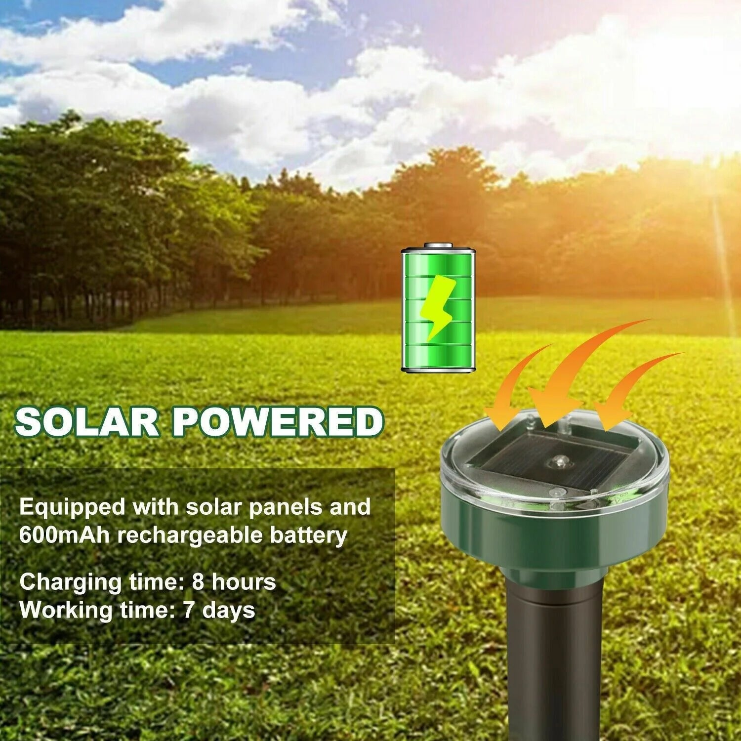 Solar-Powered Ultrasonic Pest Repeller 2-Pack - Moles, Mice, Rodents - Solar-Powered Ultrasonic Pest Repeller 2-Pack - Moles, Mice, Rodents Readi Gear