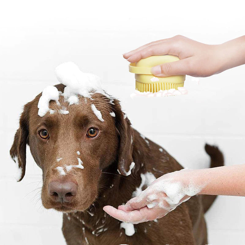 PupSpa Silicone All-in-One Bath Brush & Massager - Dog grooming bath brush Readi Gear
