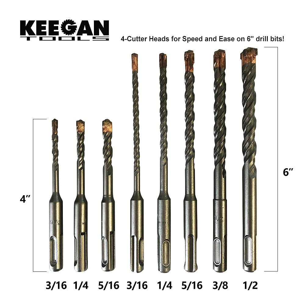 DrillTech 8-Piece Carbide-Tipped Concrete Drill Bit Set - DrillTech 8-Piece Carbide-Tipped Concrete Drill Bit Set Readi Gear