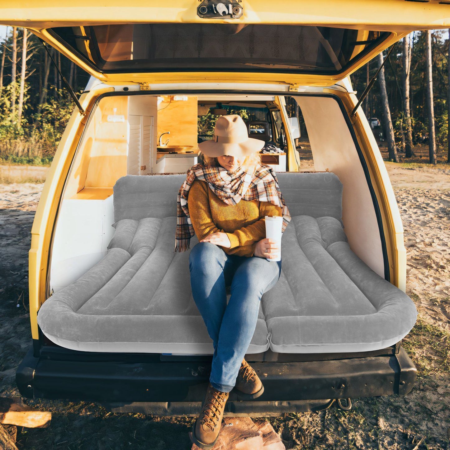 Ultimate Inflatable Car/SUV Mattress – Backseat Bed w/ Pump & 2 Pillows - Car Air Mattress Readi Gear