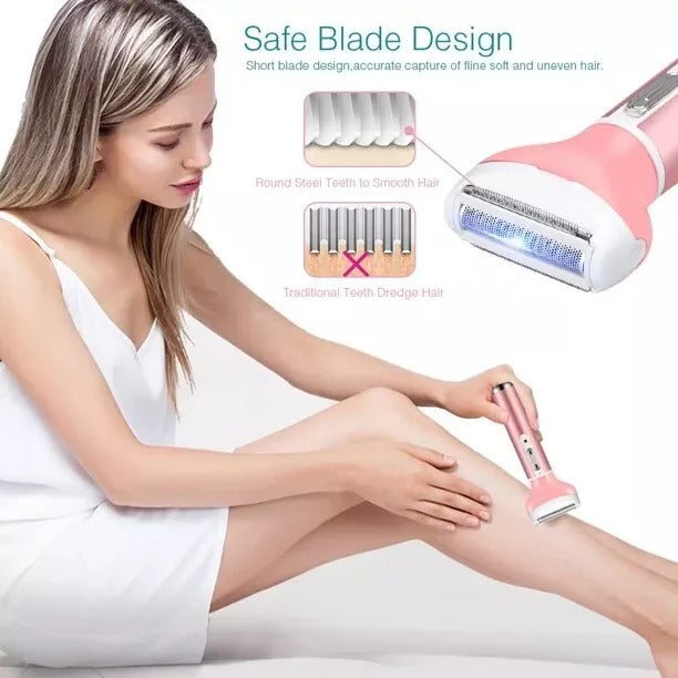 SilkTrim 4-in-1 Rechargeable Shaver - Waterproof Women's Grooming Kit