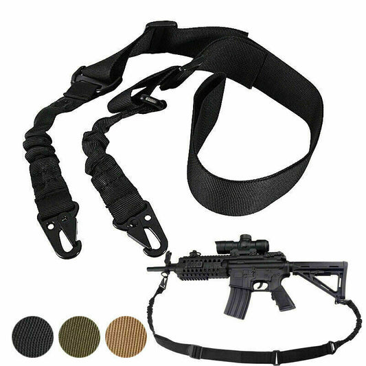 Tactical Rifle Sling - 2 Point Hooks Shoulder Strap