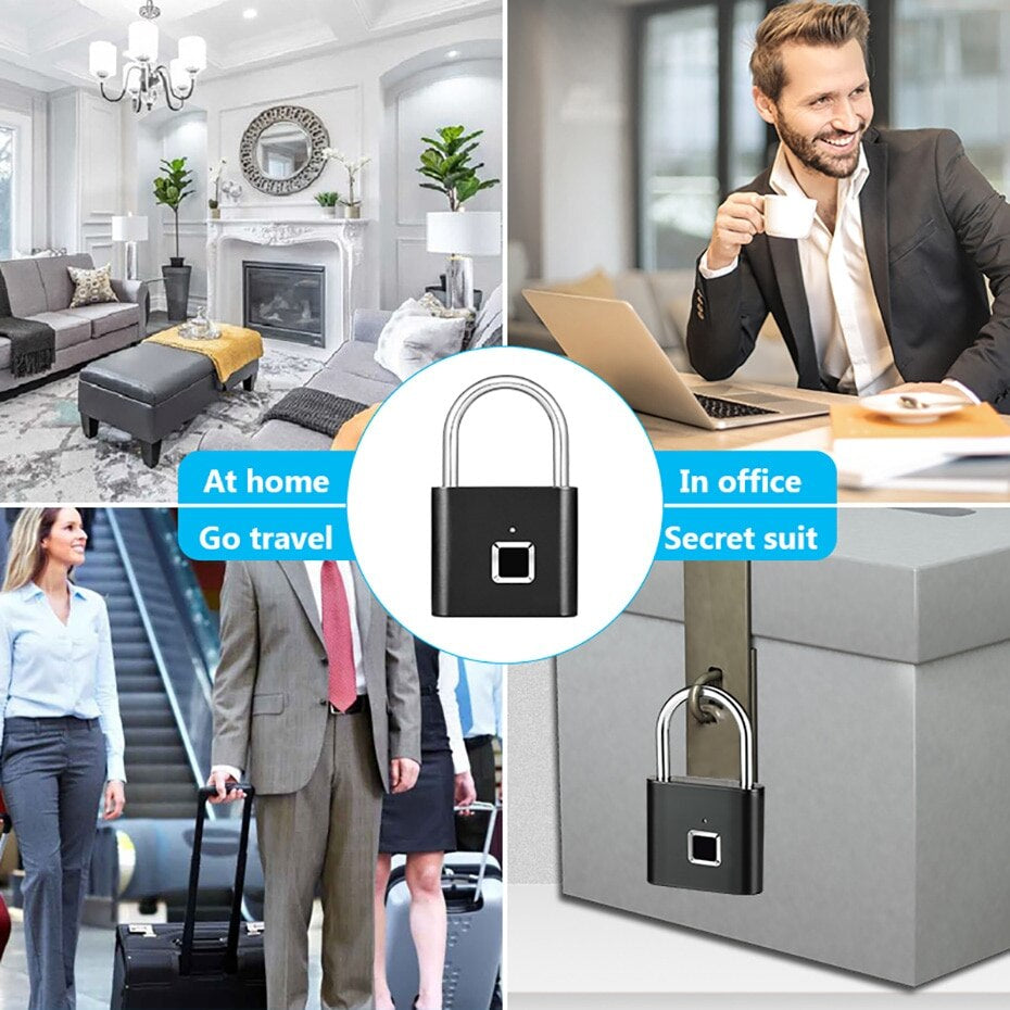SecureTouch Guardian: Biometric Waterproof Smart Lock - Fingerprint Smart Padlock Readi Gear