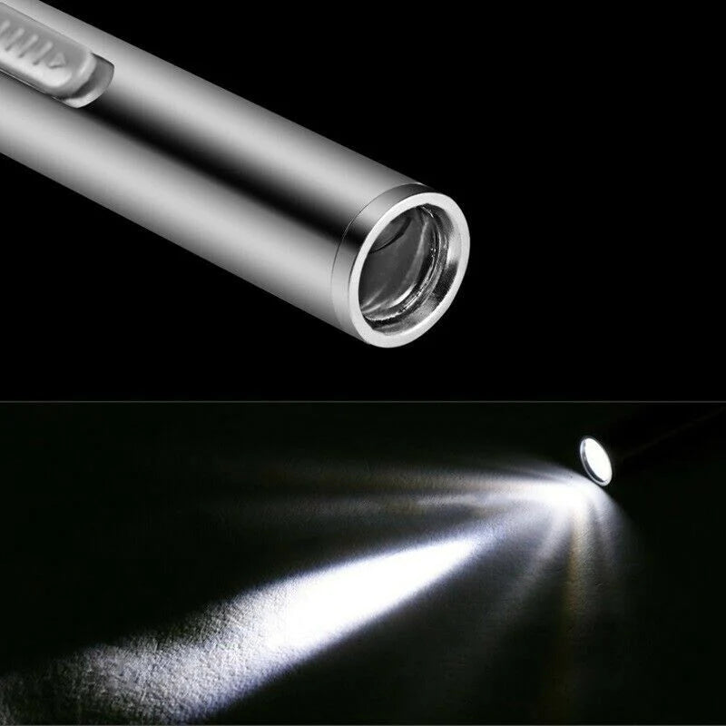 PenLite - Stainless Steel Rechargeable LED Pocket Flashlight