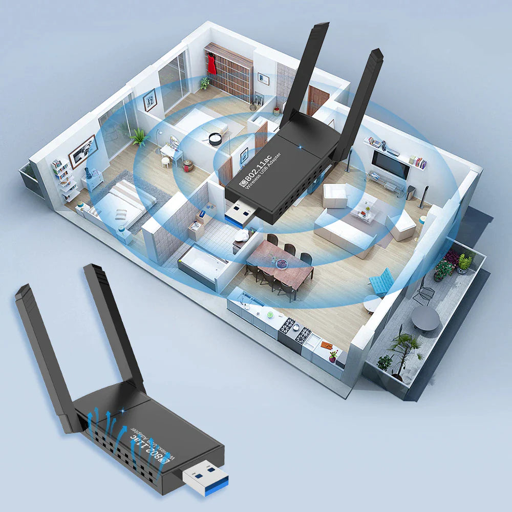 Wireless WiFi Adapter: Experience Lightning Fast Speeds with Dual Band USB 3.0 Connectivity - Readi Gear