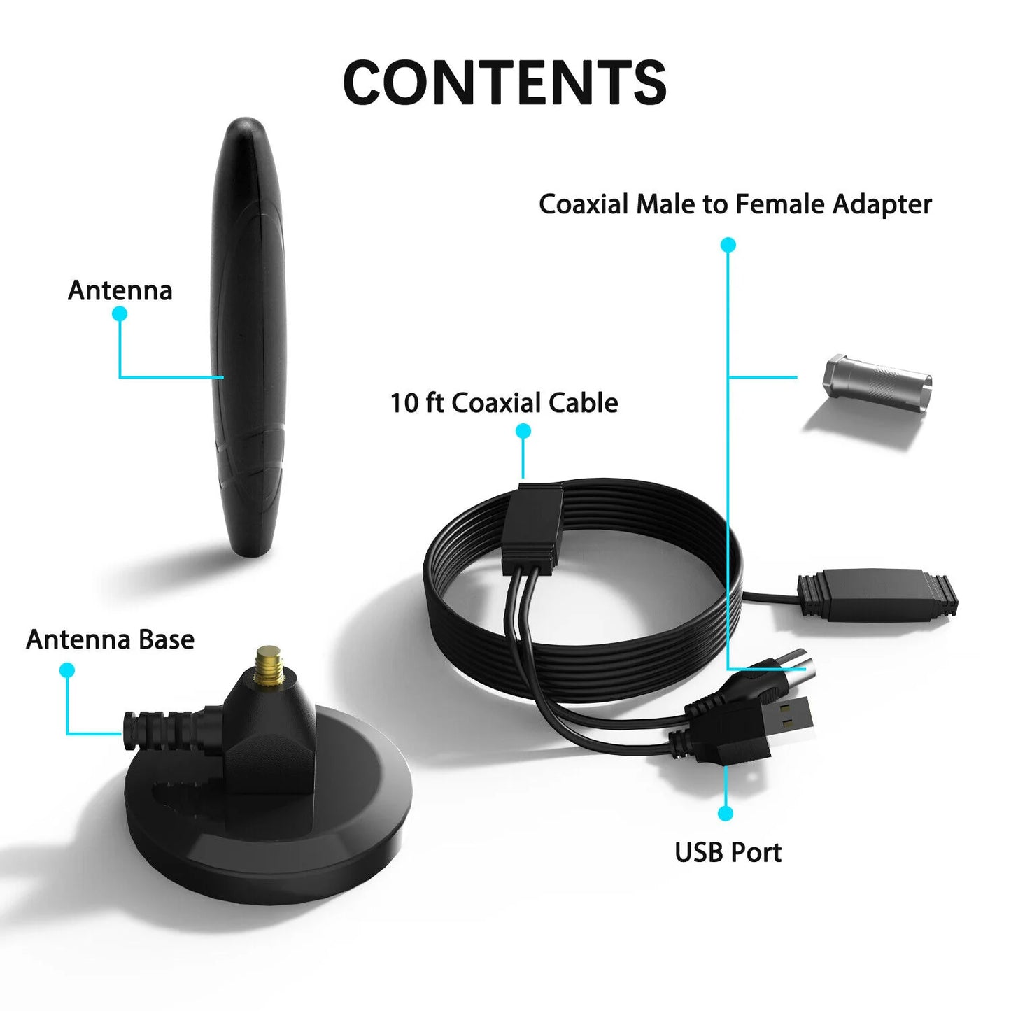 Long Range (350 Miles) Indoor HDTV Amplified Digital Antenna - Readi Gear