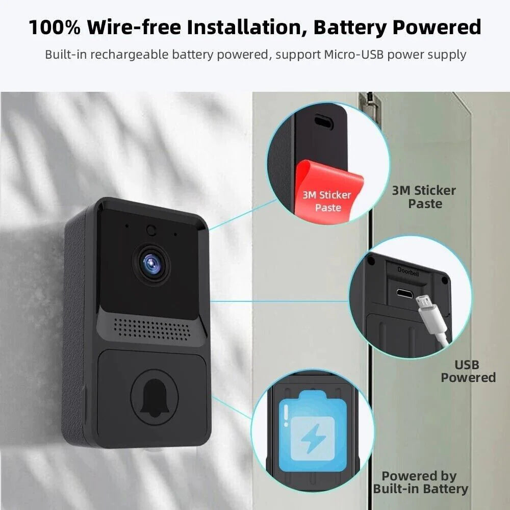 Smart Wireless WiFi Doorbell Intercom Camera with Chime - Advanced Security Solution - Smart doorbell and security camera Readi Gear