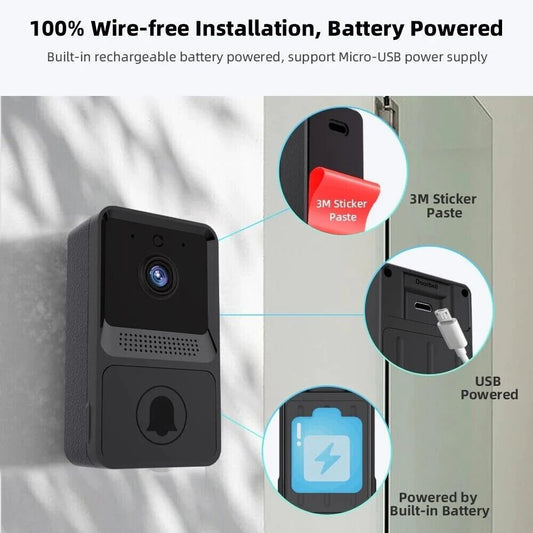 Smart Wireless WiFi Doorbell Intercom Camera with Chime - Advanced Security Solution - Smart doorbell and security camera Readi Gear