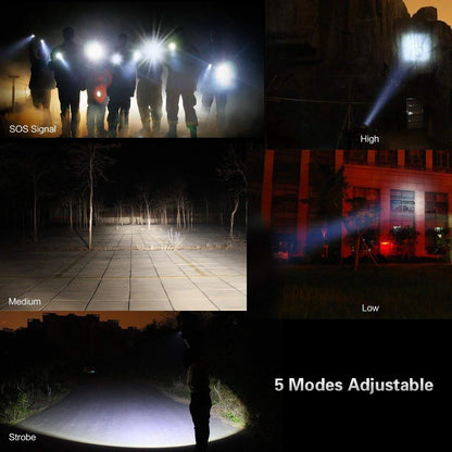Super-Bright Zoomable LED Tactical Flashlight - Pack of 2