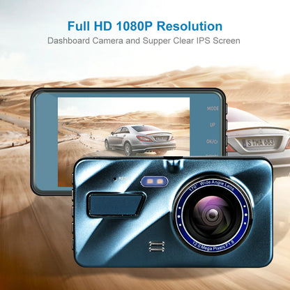 4” HD Touch Screen Dual Lens Dash Cam Recorder – Front & Rear Night Vision