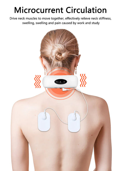 Electric Pulse Neck Massager for Pain Relief - 8 Modes & Magnetic Therapy