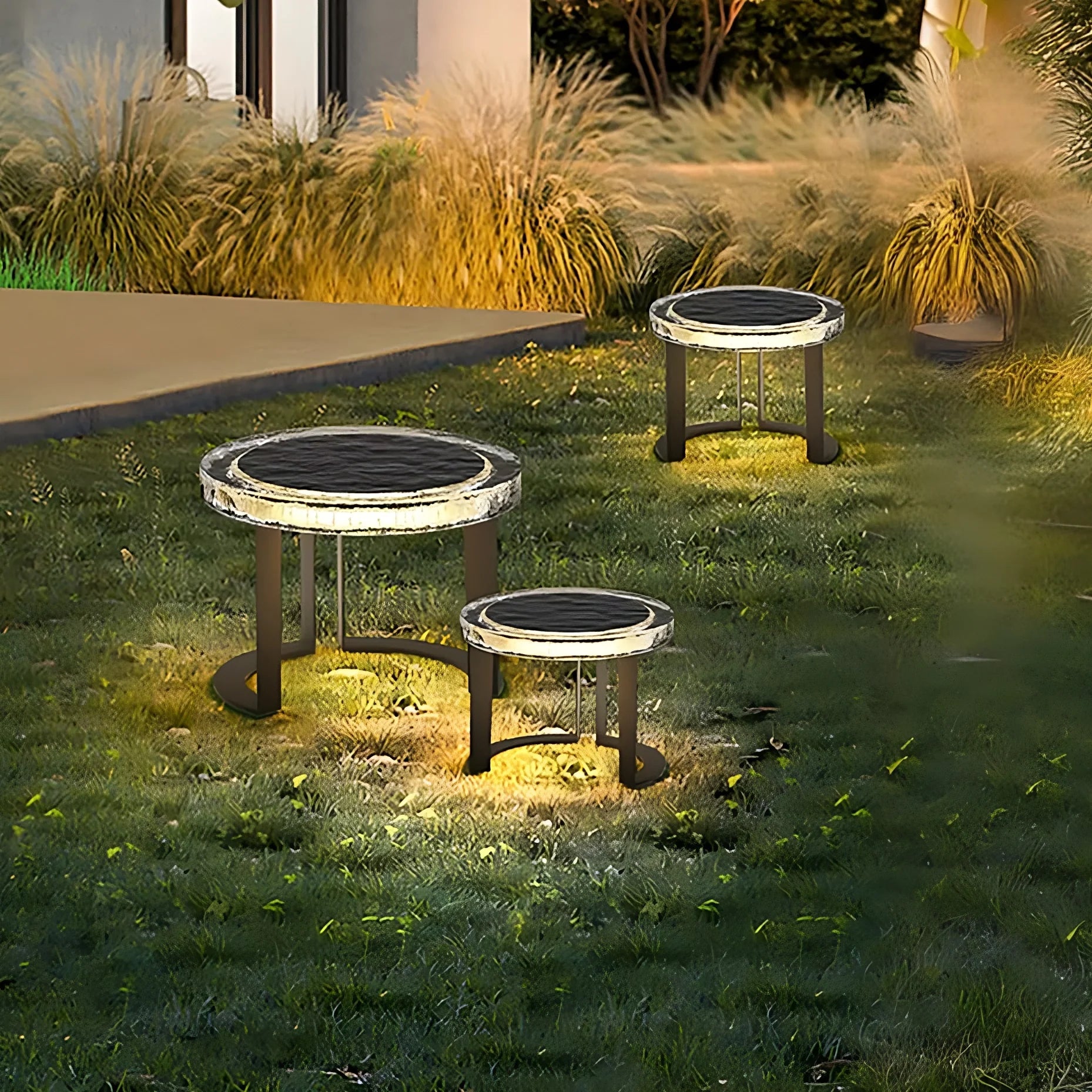 SunGlow Solar-Powered LED Weatherproof Outdoor Patio Table