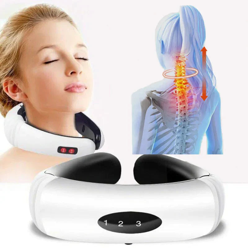 Electric Pulse Neck Massager for Pain Relief - 8 Modes & Magnetic Therapy