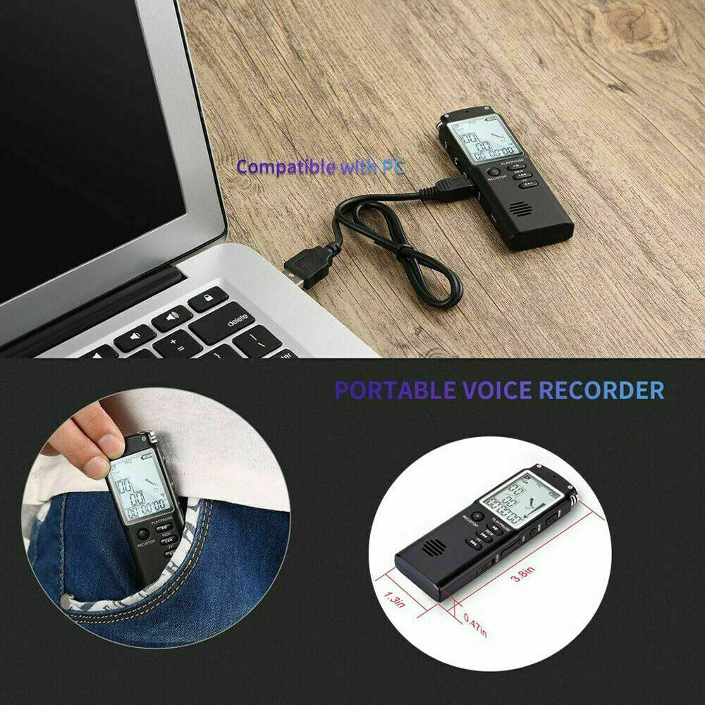 Voice Activated Digital Recorder & MP3 Player - HD Audio Capture