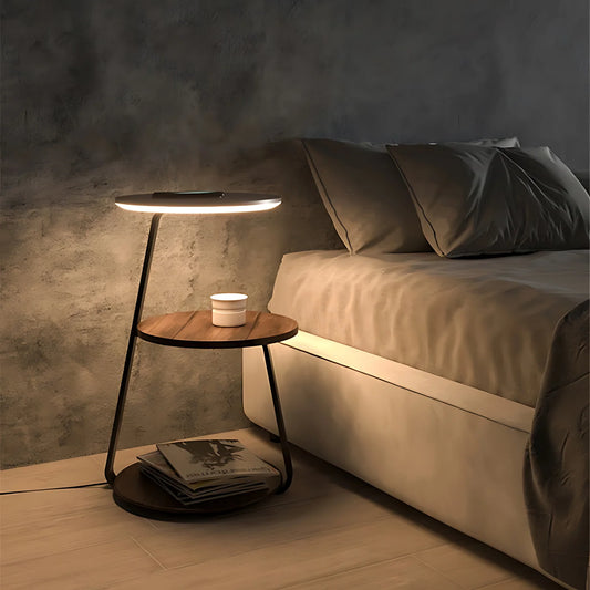 SmartGlow Nightstand: Dimmable LED Nightlight & Wireless Device Charger