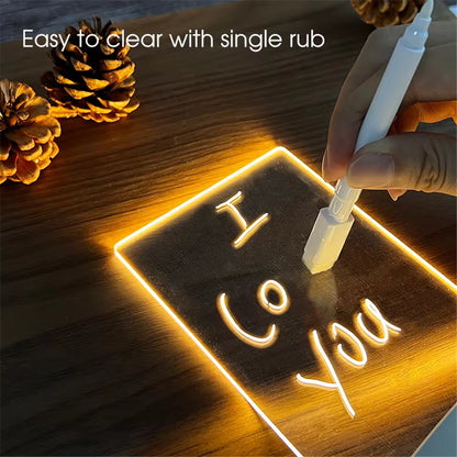 GlowWrite LED Night Light & Erasable Message Board - USB Powered