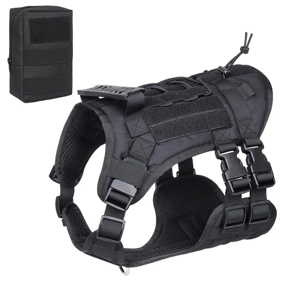 Tactical & Durable MOLLE Dog Harness w/6 Metal Buckles