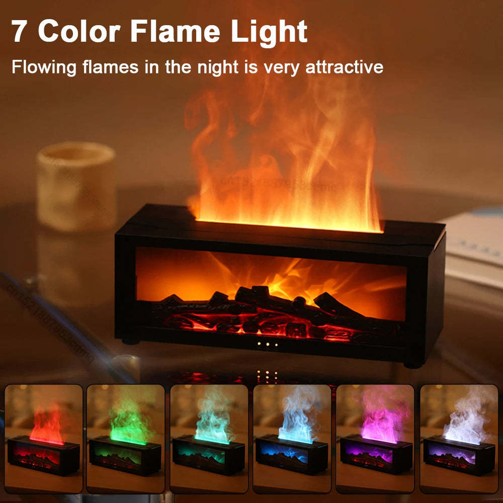 WarmGlow Mini Fireplace Diffuser, 7 color flame.